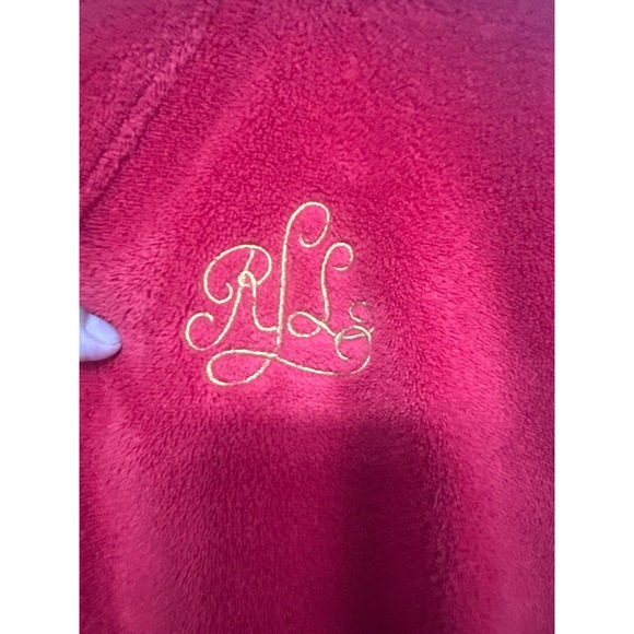 Lauren Ralph Lauren Red Bathrobe Tie Waist Embroidered RL Logo Size L - Picture 4 of 8
